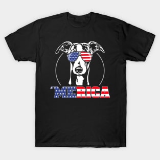 Proud Whippet American Flag Merica dog T-Shirt